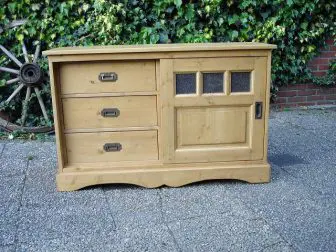 grenen tv meubel schuifdeur