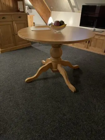 Grenen kolompoot tafel mat lak
