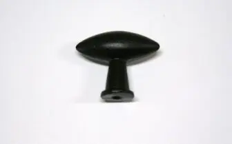 kastdeur knop ovaal zwart 55 mm