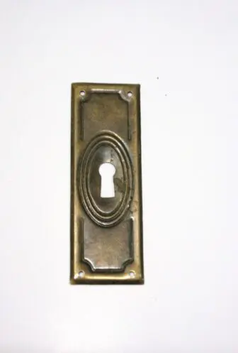 jugendstil ovaal beslag oud messing 