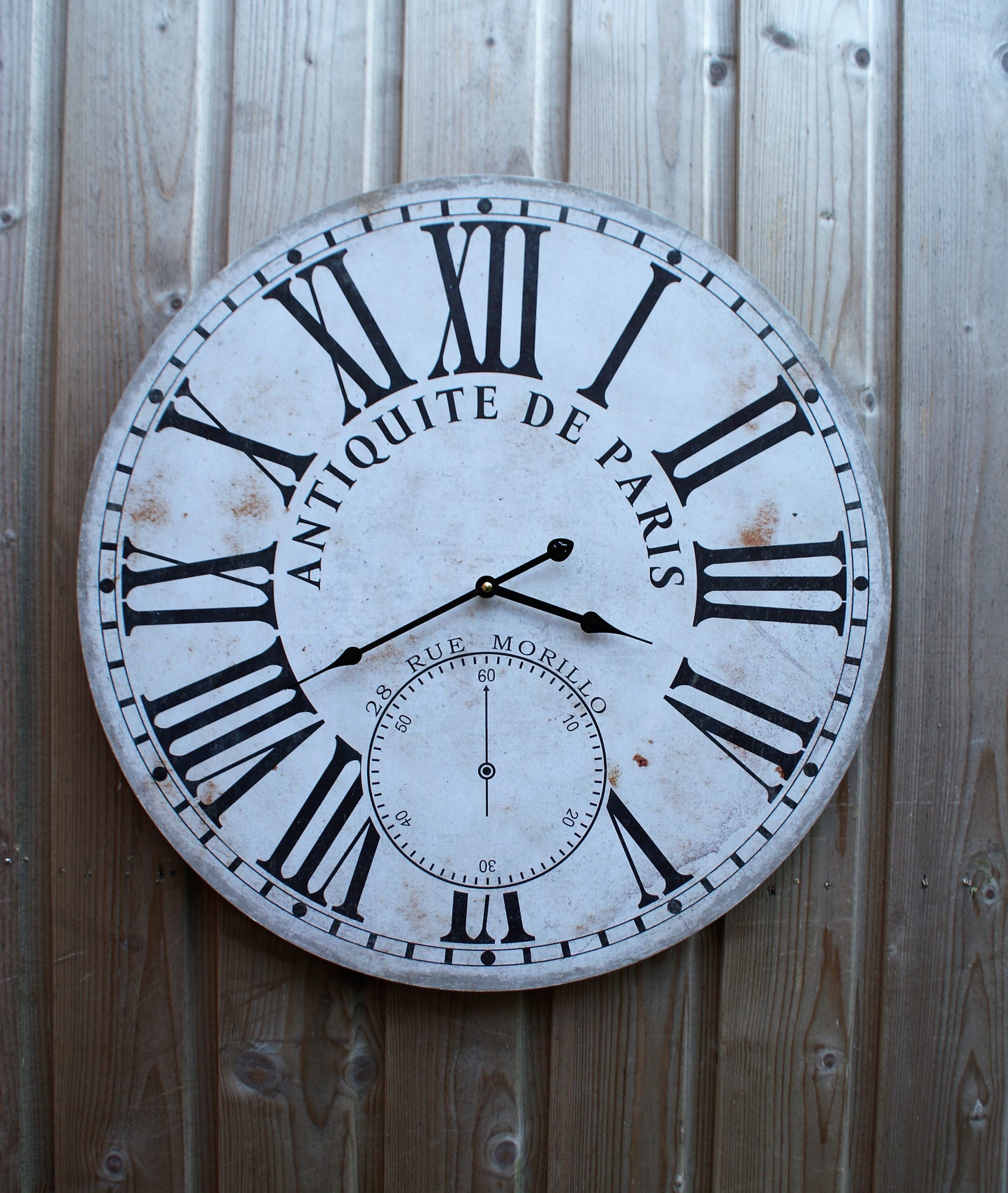 grijs Landgoed slaaf Landelijke klok 60 cm - Landelijke klokken vindt u bij de Grenenhoeve